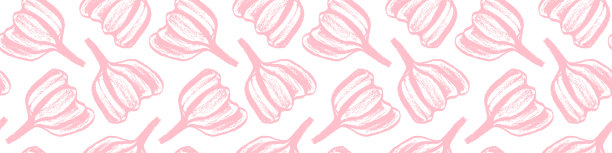 矢量蒜纹无缝衔接。葱油包装，干香料标签，横幅设计。图片下载