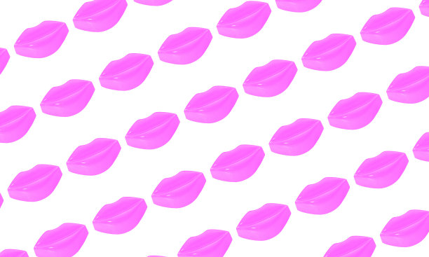 巧克力糖果吻，形状红唇图片下载