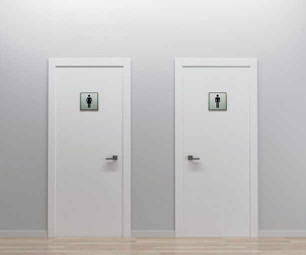 厕所门男女，WC门，3d渲染图片下载
