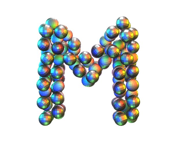 迪斯科球主题字体字母M图片下载