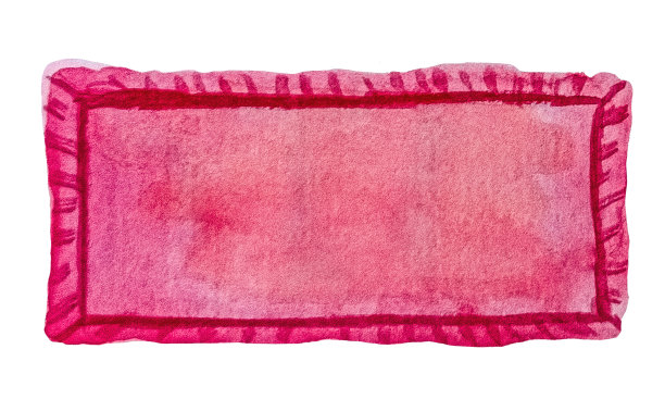 水彩画的粉红色矩形框架，框文本图片下载