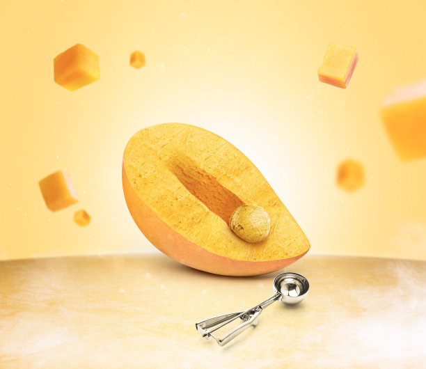 芒果冰淇淋广告创意banner设计图片下载