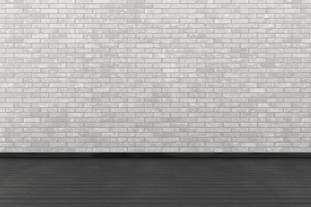 现代的空内饰，石墙和木地板。三维演示图片下载