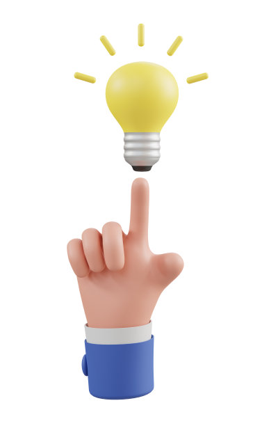 Idea概念手握一个灯泡，3D插图图片下载