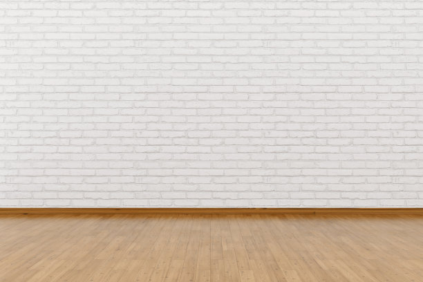 现代的空内饰，石墙和木地板。三维演示图片下载