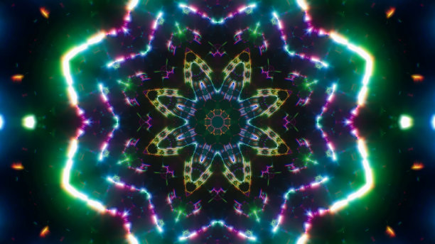 多种形状，多彩的耀眼的光图片下载