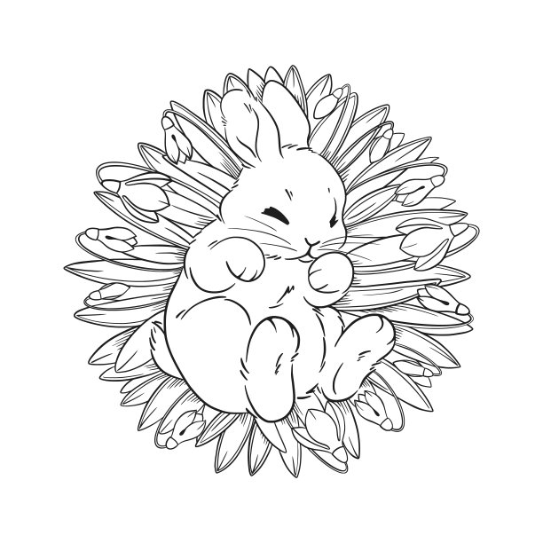 草地上的复活节兔子图片下载