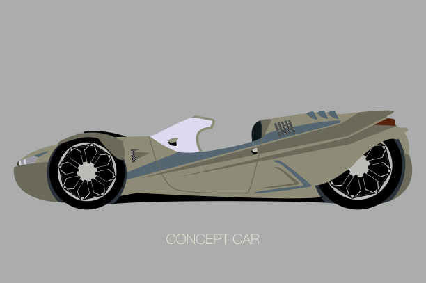 敞篷小汽车图标。汽车侧面。平面向量插图。未来的设计图片下载