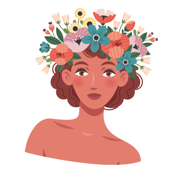 戴花环的黑人女孩图片下载