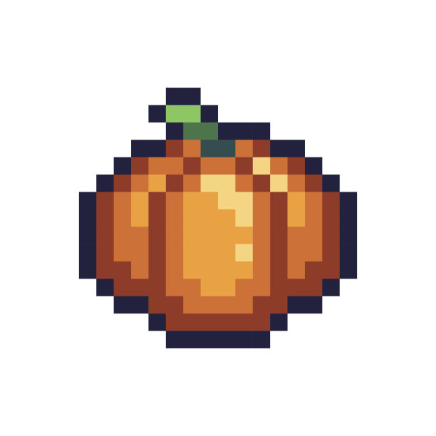南瓜像素艺术图标。葫芦工厂的标志。8位雪碧。图片下载