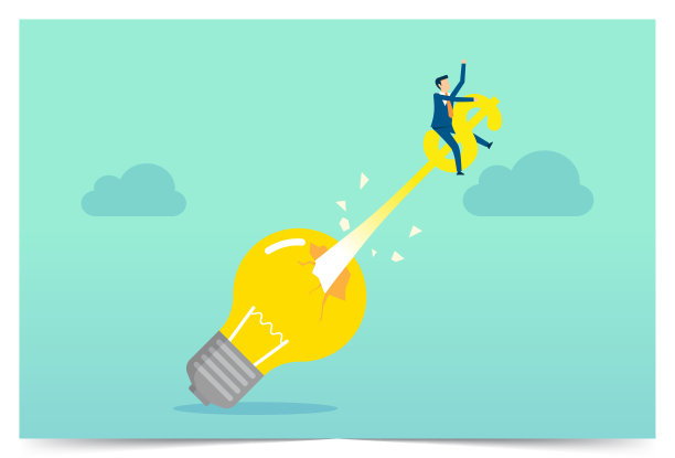 领导商业挑战工作者，为公司寻求利润，知识商业教育，灯泡图片下载