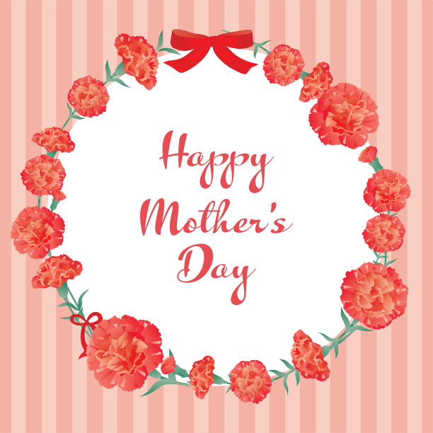 母亲节康乃馨的画框插图。图片下载