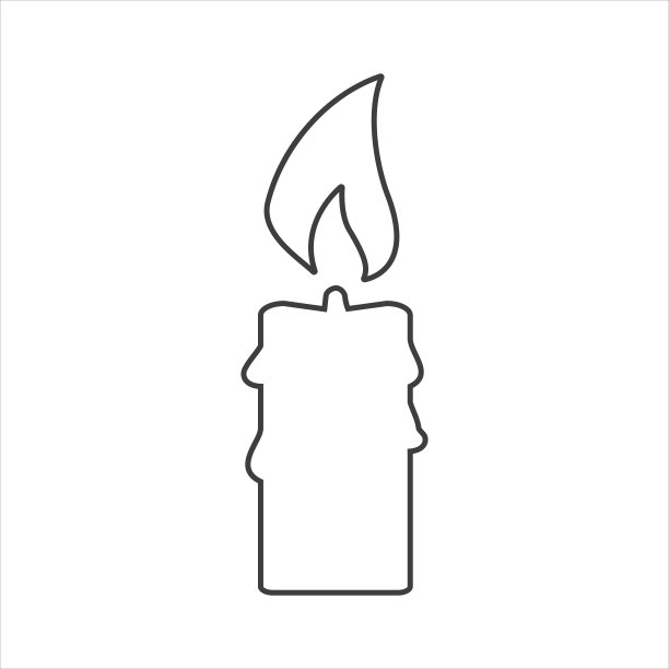 蜡烛图标孤立的平面风格。矢量图图片下载