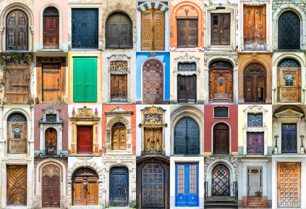 木雕旧门图片下载