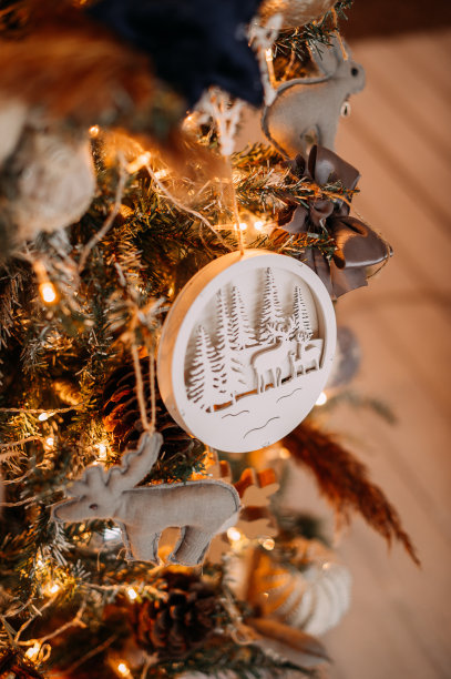 红色色调的圣诞树玩具大照片4157。图片下载