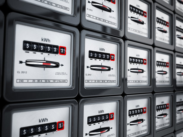 一排印有美元符号的老式电表图片下载