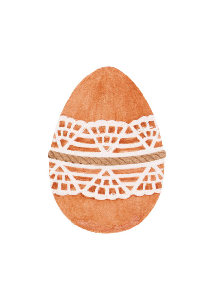 带有花边和绳子的水彩复古乡村复活节彩蛋图片下载