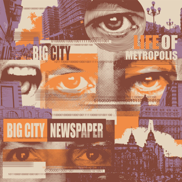 无缝模式与人眼和城市景观图片下载