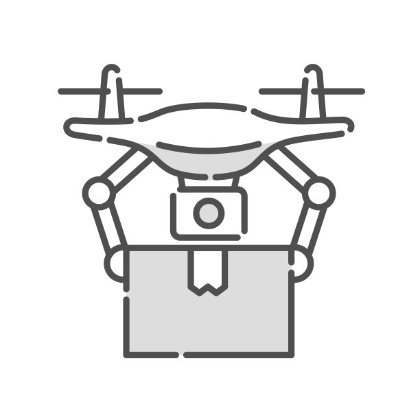 无人机携带包裹的插图。送货服务。图片下载