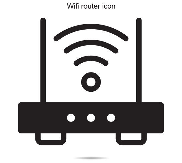 Wi-Fi路由器矢量图标图片下载