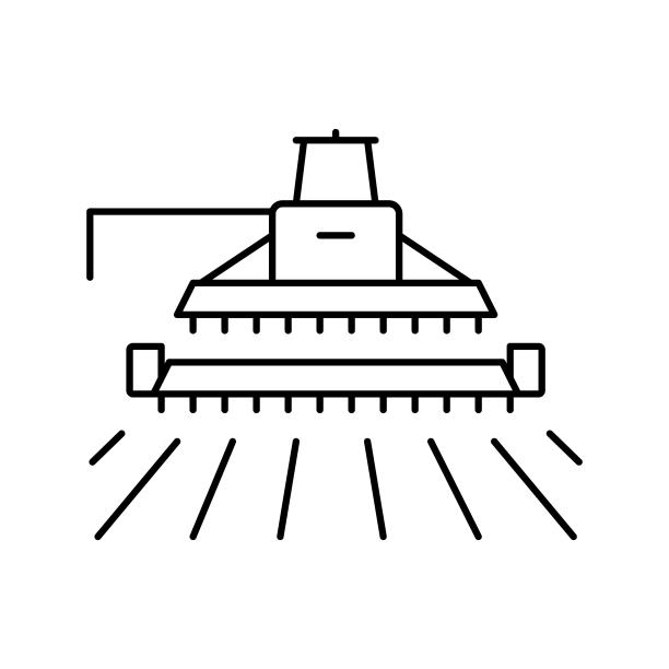 赫维斯汀机线图标矢量插图图片下载