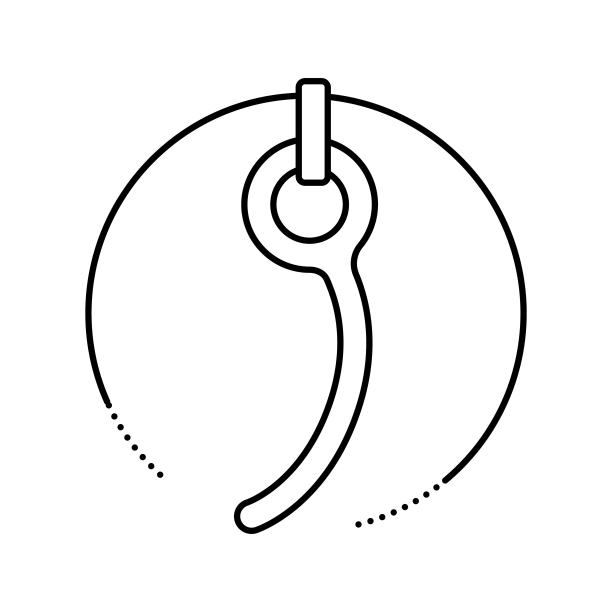 跳伞员绳索装备线条图标矢量插画图片下载