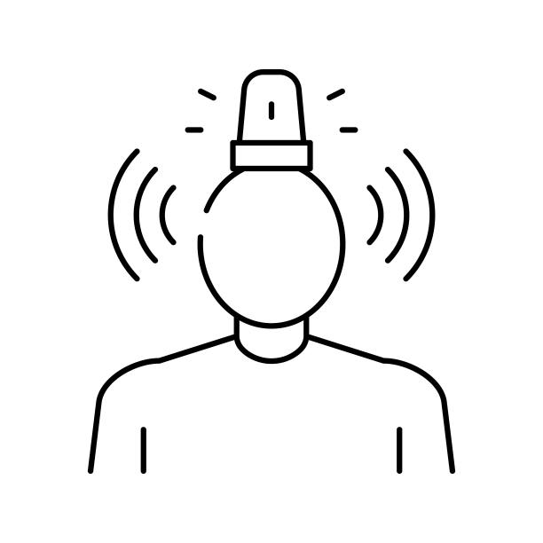 心理压力问题线性图标矢量图图片下载