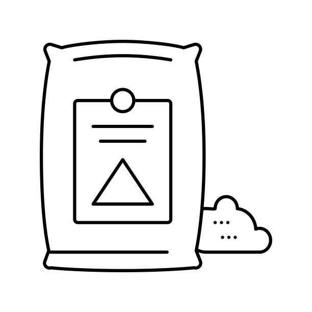 水泥袋线图标矢量插图图片下载