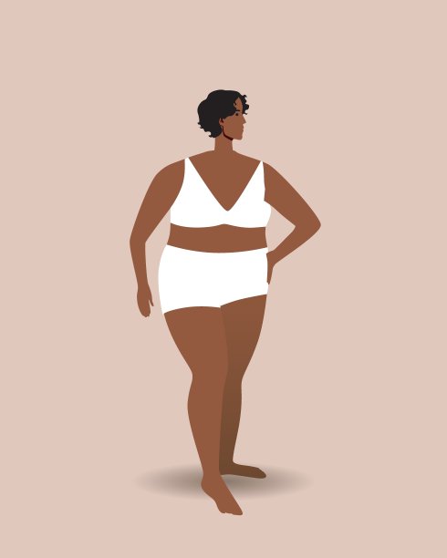 站在白色背景下的女人的全身长度图片下载