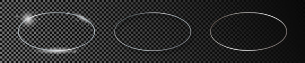 银色发光椭圆形框架图片下载