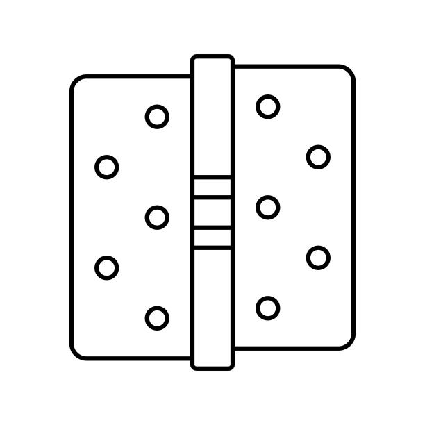 门铰链线图标矢量插图图片下载