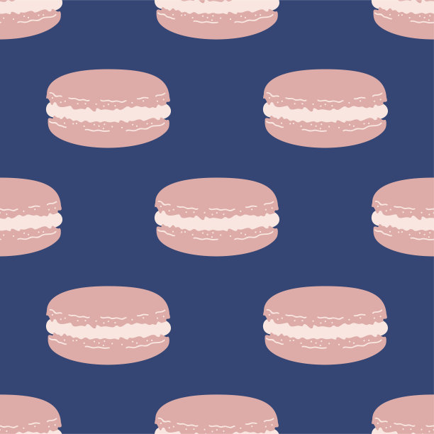 无缝向量马卡龙图案。布料，纺织品，包装，封面等食品重复背景。图片下载