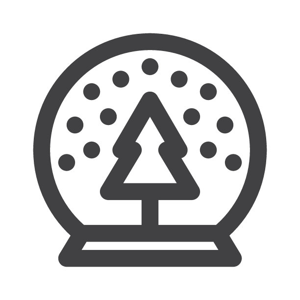 圣诞树线图标圣诞雪球图片下载