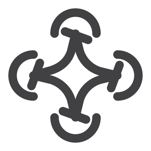 无人机四轴飞行器线图标图片下载