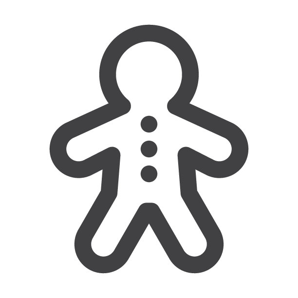 姜饼人线图标图片下载