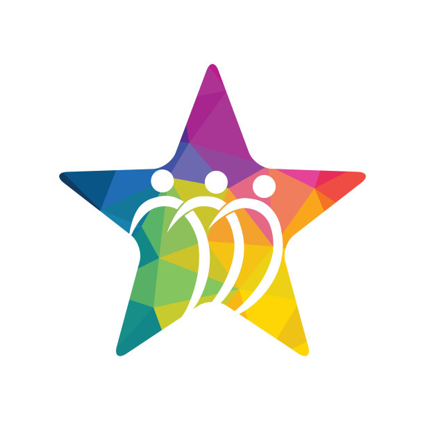 创意社区。人的标志。星人抽象向量象征教育、社会共同体。图片下载
