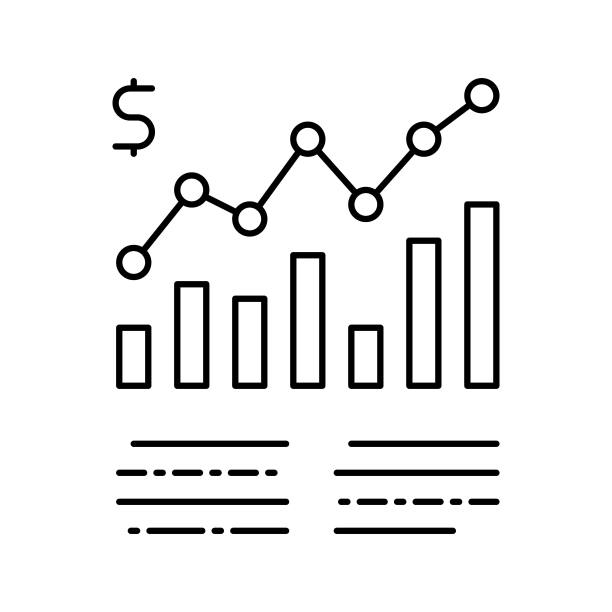 投资信息图表线图标矢量孤立插图图片下载