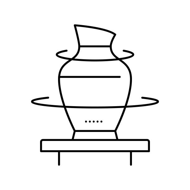 陶罐休闲时间线图标矢量孤立插图图片下载