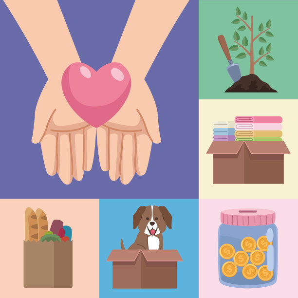 六个志愿活动的图标图片下载