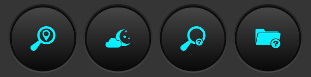 设置搜索位置，云与月亮和星星，未知的搜索和目录图标。向量图片下载