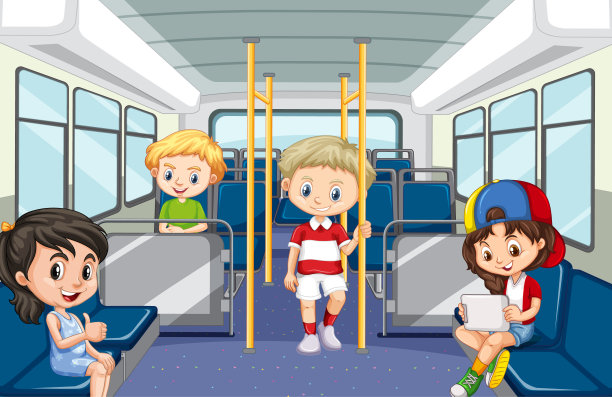 很多人乘坐公共交通工具的场景图片下载