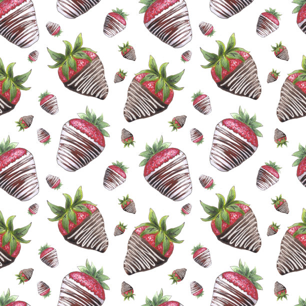 巧克力草莓图案图片下载