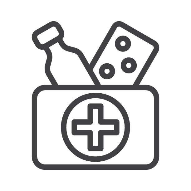 带药品线条医疗包图标图片下载