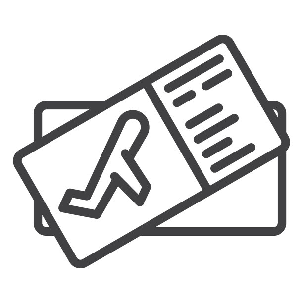 登机牌票务线性图标图片下载