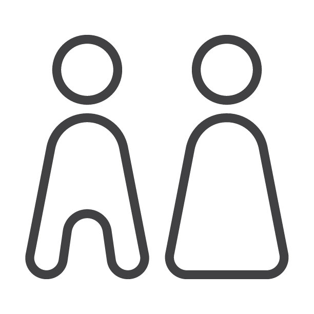 双人间线条图标图片下载