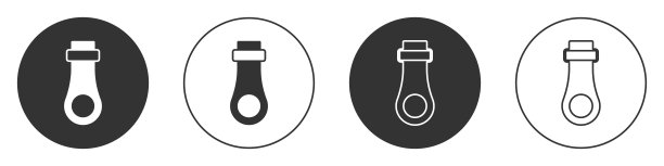 黑色拉链图标孤立在白色背景。圆按钮。向量图片下载