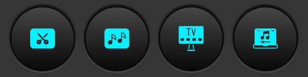 设置音乐或视频编辑，笔记，音调，智能电视和笔记本电脑与音乐图标。向量图片下载