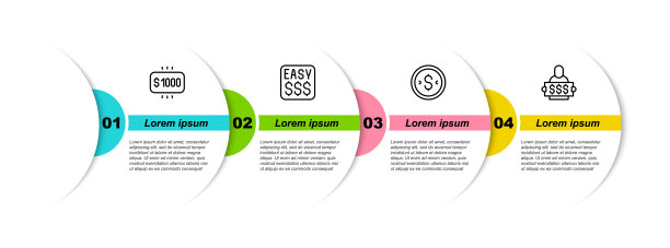 在赌场设置线钱奖金，以美元铸币，赢家持有彩票。业务信息模板。向量图片下载
