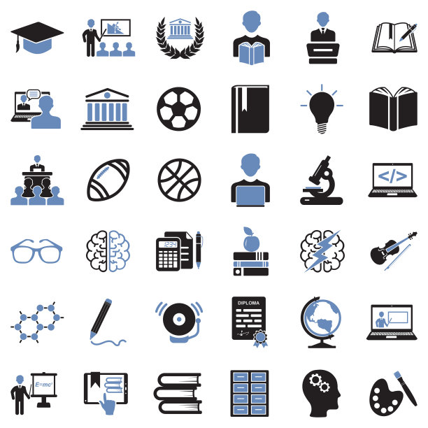 大学图标。双色调平面设计。矢量插图。图片下载