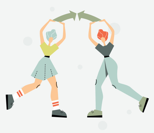 两个女人在推箭。图片描述了演示文稿、图表、图表的增长。矢量绘图与现代字符。图片下载